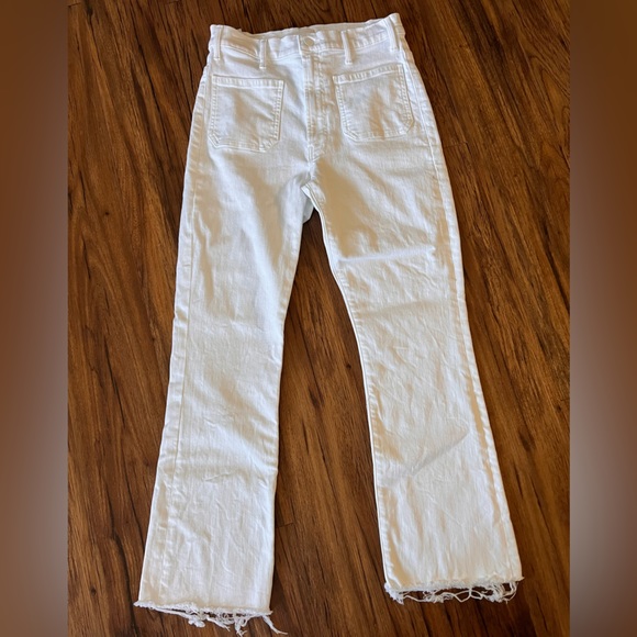 MOTHER Denim - Mother Womens Jeans Size 30 The Hustler Ankle Fray Hem High Rise White